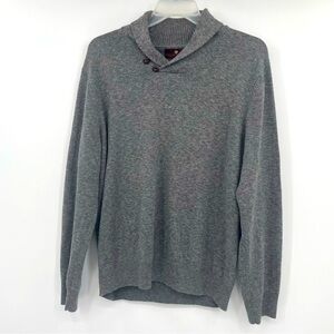 Erbario Toscno Sweater V-Neck Roll over Collar Long Sleeve Gray XL